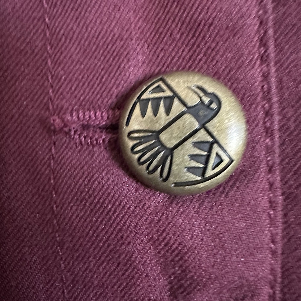 Ariat Womens Size Large La Madre Jacket Berry Bark Aztec Print Button Front - Picture 2 of 5